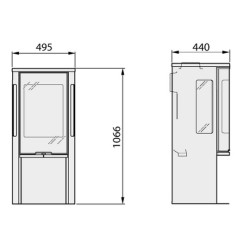 Plieninė krosnelė Nibe Contura 556:1 G Style, balta, 3 - 7 kW