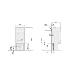 Plieninė krosnelė Nibe Contura C610G:1 AN, juoda, 3 - 9 kW
