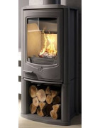 Ketinė krosnelė Seguin JADE, pilka, iki 7 kW, su malkine