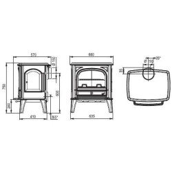 Ketinė krosnelė Seguin SAPHIR, ruda, su oro padavimu iš lauko