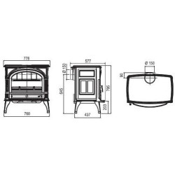 Ketinė krosnelė Seguin TOPAZE, ruda, iki 13 kW