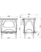Ketinė krosnelė Seguin Aurore, antracito spalvos, iki 9 kW