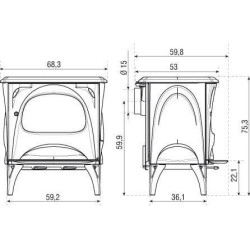 Ketinė krosnelė Seguin Aurore, juoda, iki 9 kW