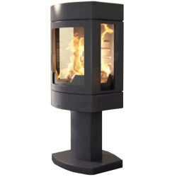 Ketinė krosnelė Seguin AMBRE, juoda, su oro padavimu iš lauko
