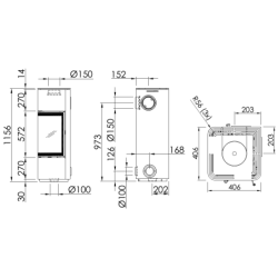 Plieninė krosnelė Spartherm CUBO S RLU, 4.5 - 7.7 kW
