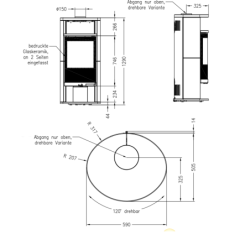 Plieninė krosnelė Spartherm Sino L, 4.9 - 9.1 kW