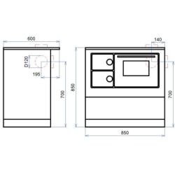 Plieninė krosnelė-viryklė Thorma Okonom 85/Fiko Deluxe