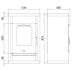 Plieninė krosnelė Thorma Gent, juoda, 2.5 - 7.5 kW