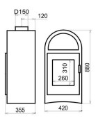 Plieninė krosnelė Thorma Basel II, juoda, 3.5 - 10.5 kW
