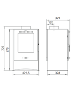 Plieninė krosnelė Thorma Skal II, juoda, 3.5 - 10.5 kW