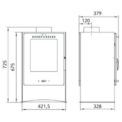 Plieninė krosnelė Thorma Skal II, juoda, 3.5 - 10.5 kW