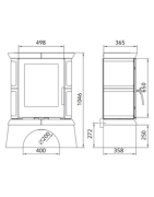 Plieninė krosnelė Thorma Landshut Top, su keramika, 4 - 12 kW