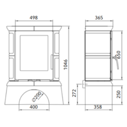 Plieninė krosnelė Thorma Landshut Top, su keramika, 4 - 12 kW