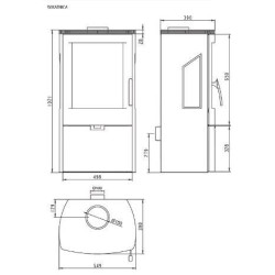 Plieninė krosnelė Thorma Wikantica, juoda, 4 - 12 kW