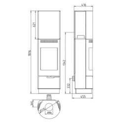 Plieninė krosnelė Thorma Sevilla, pilka, 4 - 11 kW