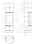 Plieninė krosnelė Thorma Delia Standard, juoda, 4 - 11 kW