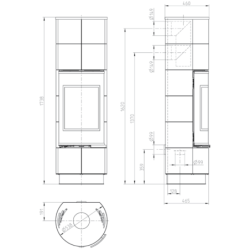 Plieninė krosnelė Thorma Delia Standard, juoda, 4 - 11 kW
