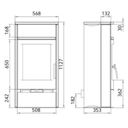 Plieninė krosnelė Thorma Alvesta II, pilka, 4 - 12 kW