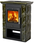 Plieninė krosnelė Thorma Borgholm, žalia, 3.5 - 10.5 kW