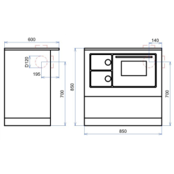 Plieninė krosnelė - viryklė Thorma Okonom 85/fiko Deluxe