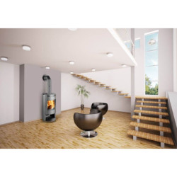 Plieninė krosnelė Thorma Zaragoza, pilka, 2.5 - 7.5 kW