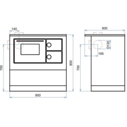 Plieninė krosnelė - viryklė Thorma Okonom 85/Fiko Deluxe