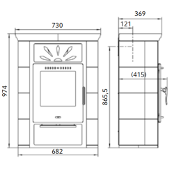 Plieninė krosnelė Thorma Borgholm TOP, 3.5 - 10.5 kW
