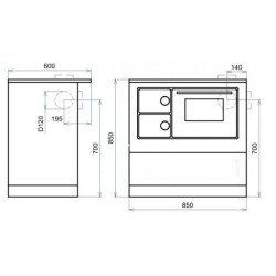 Plieninė krosnelė - viryklė Thorma Okonom 85/Fiko Excellent H