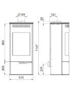 Plieninė krosnelė Thorma Andorra, juoda, 3.8 - 11.2 kW