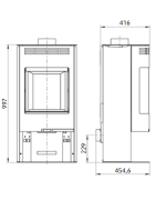 Plieninė krosnelė Thorma Zaragoza, pilka, 2.5 - 7.5 kW