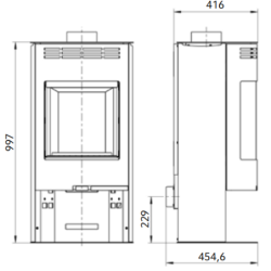 Plieninė krosnelė Thorma Zaragoza, pilka, 2.5 - 7.5 kW