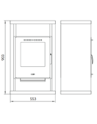 Plieninė krosnelė Thorma Horby, juoda, 3.5 - 10.5 kW
