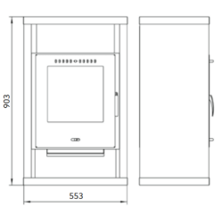 Plieninė krosnelė Thorma Horby, juoda, 3.5 - 10.5 kW