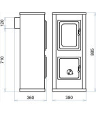 Plieninė krosnelė - viryklė Thorma Verona b, 2.5 - 7.5 kW
