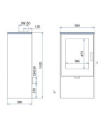 Plieninė krosnelė Thorma Falun II, juoda, 4 - 12 kW