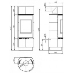 Plieninė krosnelė Thorma Atika Steel, juoda, 3.8 - 11.2 kW