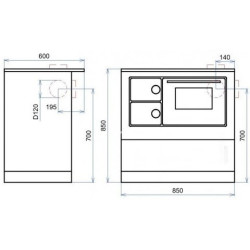 Plieninė krosnelė - viryklė Thorma Okonom 85/Fiko Excellent H