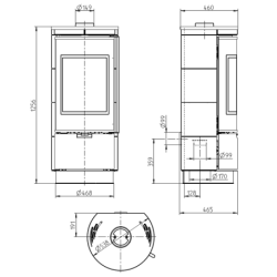 Plieninė krosnelė Thorma Andorra Ceramic Extra, 3.8 - 11.2 kW