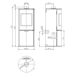 Plieninė krosnelė Thorma Zaragoza Plus, juoda, 3 - 7 kW
