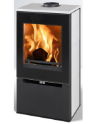 Plieninė krosnelė Thorma Cremona Top, su keramika, 4 - 12kW, Baltos spalvos keramikos apdaila