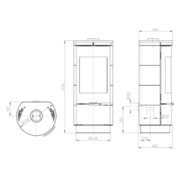 Plieninė krosnelė Thorma Andorra Ceramic Standard, 3.8 - 11.2 kW
