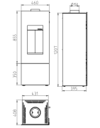 Plieninė krosnelė Thorma Stavanger, juoda, 3 - 9 kW
