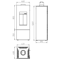 Plieninė krosnelė Thorma Stavanger, juoda, 3 - 9 kW