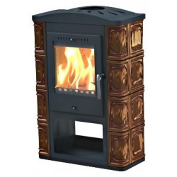 Plieninė krosnelė Thorma Passau II, juoda + ruda keramika