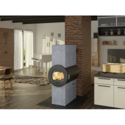 Plieninė krosnelė Thorma Dynamic Serpentino, juoda, 6 - 12 KW