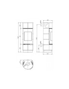 Plieninė krosnelė Thorma Atika Ceramic Plus, balta keramika