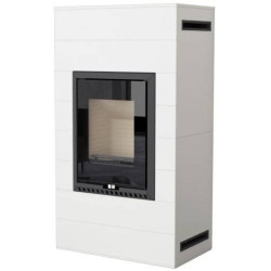 Plieninė krosnelė Thorma Rivo, juoda, su balta apdaila