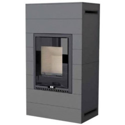 Plieninė krosnelė Thorma Rivo, juoda, su pilka apdaila