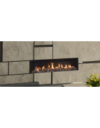 Dujinis židinys Akos Mercury L, 10 kW, tiesiu stiklu