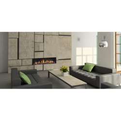 Dujinis židinys Akos Mercury L, 10 kW, tiesiu stiklu